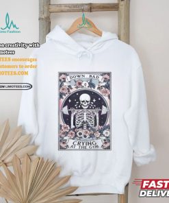 Official Skeleton down bad crying at the gym tarot card T shirt