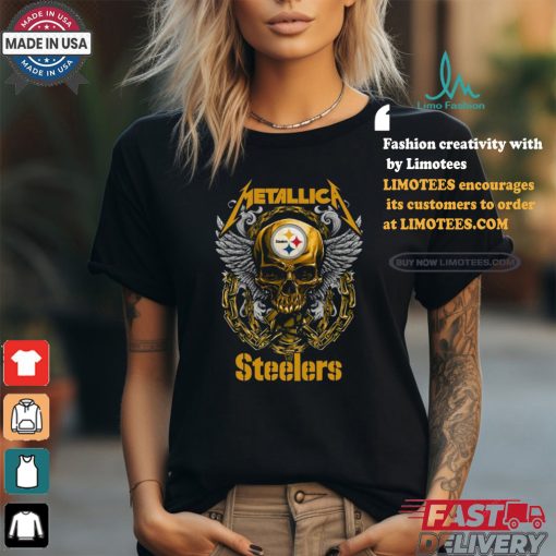 Official Skull Metallica Pittsburgh Steelers World Tour 2024 Shirt