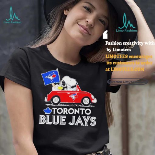 Official Snoopy And Woodstock Driving Car Toronto Blue Jays T Shirt