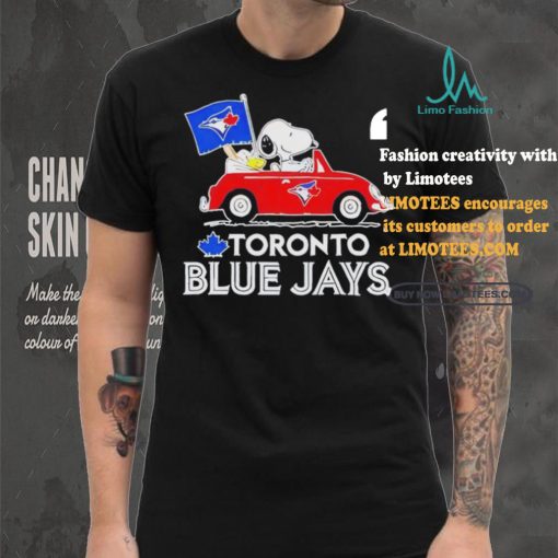 Official Snoopy And Woodstock Driving Car Toronto Blue Jays T Shirt