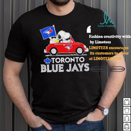 Official Snoopy And Woodstock Driving Car Toronto Blue Jays T Shirt