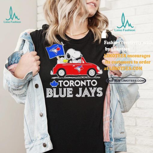 Official Snoopy And Woodstock Driving Car Toronto Blue Jays T Shirt