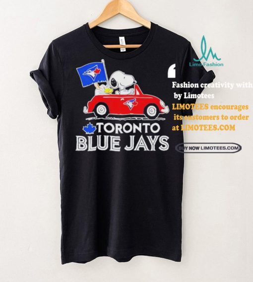 Official Snoopy And Woodstock Driving Car Toronto Blue Jays T Shirt