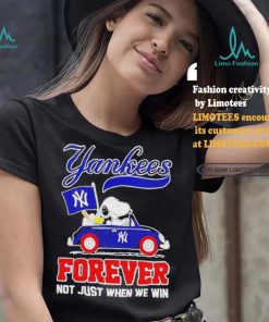 Official Snoopy Drives Car New York Yankees Flag Forever Not Just When We Win T Shirt