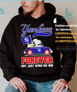 Official Snoopy Drives Car New York Yankees Flag Forever Not Just When We Win T Shirt
