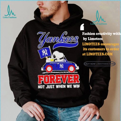 Official Snoopy Drives Car New York Yankees Flag Forever Not Just When We Win T Shirt