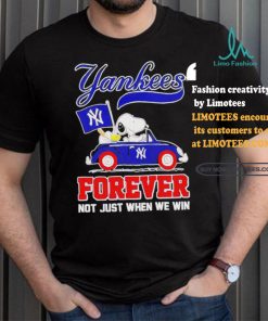 Official Snoopy Drives Car New York Yankees Flag Forever Not Just When We Win T Shirt