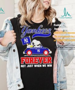Official Snoopy Drives Car New York Yankees Flag Forever Not Just When We Win T Shirt