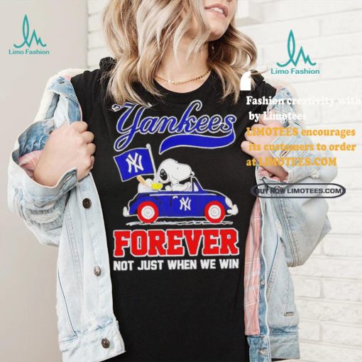 Official Snoopy Drives Car New York Yankees Flag Forever Not Just When We Win T Shirt