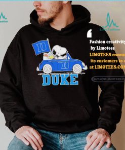 Official Snoopy Drives Car With Duke Blue Devils Flag T Shirt