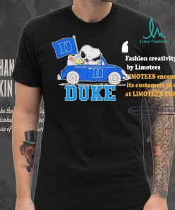 Official Snoopy Drives Car With Duke Blue Devils Flag T Shirt