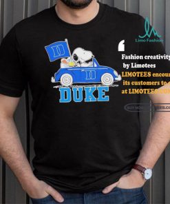 Official Snoopy Drives Car With Duke Blue Devils Flag T Shirt