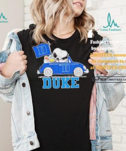 Official Snoopy Drives Car With Duke Blue Devils Flag T Shirt
