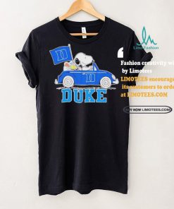 Official Snoopy Drives Car With Duke Blue Devils Flag T Shirt