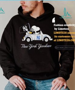 Official Snoopy Drives Car With New York Yankees Flag T Shirt