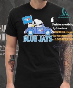 Official Snoopy Drives Car With Toronto Blue Jays Flag T Shirt