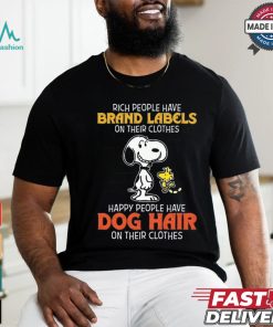 Official Snoopy Happy Peoples Have Dog Hair Not Brand Labels On Their Clothes Shirt