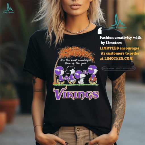 Official Snoopy Peanuts Minnesota Vikings Fall Is Wonderful Time Of The Years T Shirt