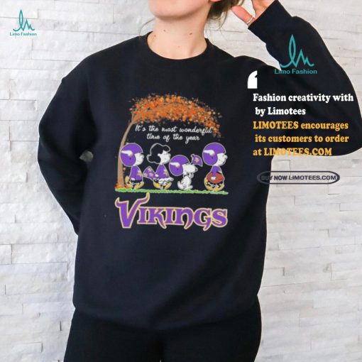 Official Snoopy Peanuts Minnesota Vikings Fall Is Wonderful Time Of The Years T Shirt