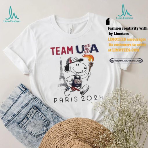 Official Snoopy Team USA Olympic Paris 2024 T Shirt