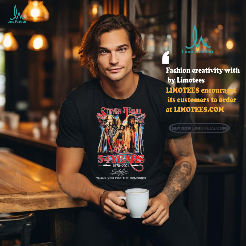 Official Steven Tyler 54 Years Of The Memories 1970 2024 signature thank you for the memories t shirt Official Steven Tyler 54 Years Of The Memories 1970 2024 signature thank you for the memories t shirt