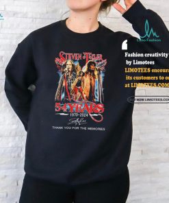 Official Steven Tyler 54 Years Of The Memories 1970 2024 signature thank you for the memories t shirt