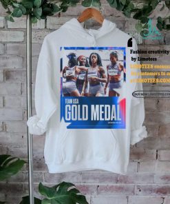 Official Team USA 4x100M Relay Gold Medal Paris Olympic 2024 Poster t shirt