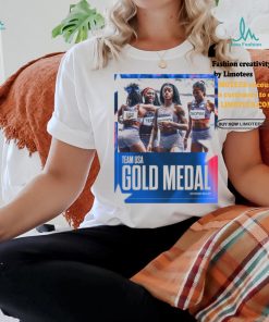 Official Team USA 4x100M Relay Gold Medal Paris Olympic 2024 Poster t shirt