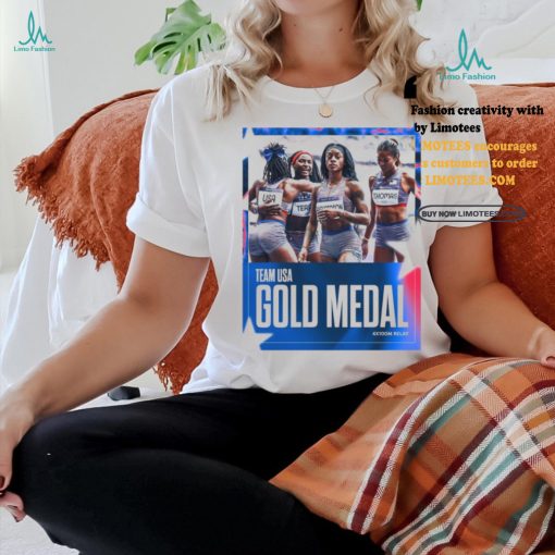 Official Team USA 4x100M Relay Gold Medal Paris Olympic 2024 Poster t shirt
