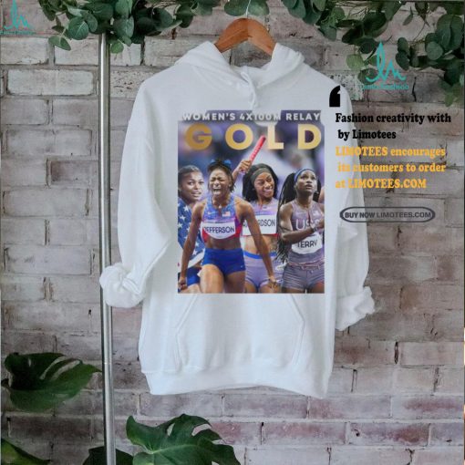 Official Team USA Gold Medal Women’s 4x100m Relay Paris Olympic 2024 Poster t shirt