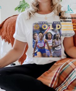 Official Team USA Gold Medal Women’s 4x100m Relay Paris Olympic 2024 Poster t shirt
