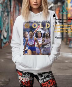 Official Team USA Gold Medal Women’s 4x100m Relay Paris Olympic 2024 Poster t shirt