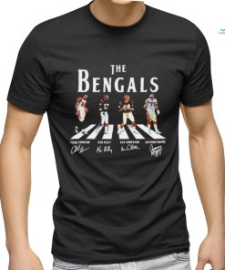 Official The Bengals Abbey Road Chad Johnson Ken Riley Ken Anderson And Anthony Munoz Signatures Shirt