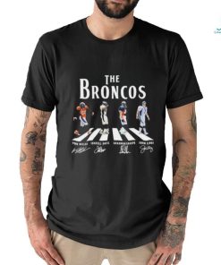 Official The Broncos Abbey Road Von Miller Terrell Davis Shannon Sharpe And John Elway Signatures Shirt