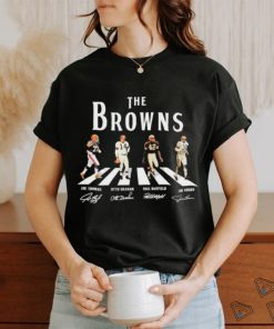 Official The Browns Abbey Road Joe Thomas Otto Graham Paul Warfield And Jim Brown Signatures Shirt