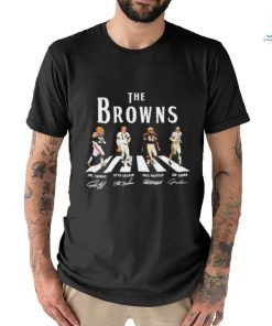Official The Browns Abbey Road Joe Thomas Otto Graham Paul Warfield And Jim Brown Signatures Shirt
