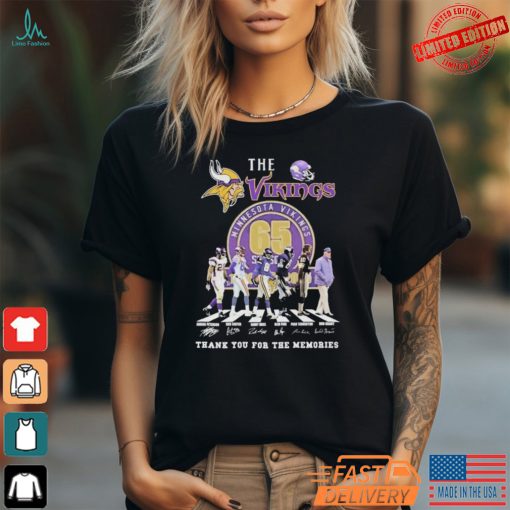 Official The Minnesota Vikings 65 Years Thank You For The Memories T Shirt