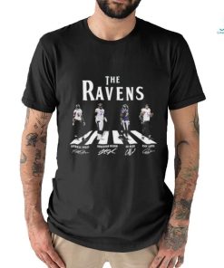 Official The Ravens Abbey Road Terrell Suggs Jonathan Ogden Ed Reed And Ray Lewis Signatures Shirt