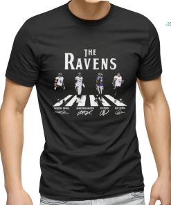 Official The Ravens Abbey Road Terrell Suggs Jonathan Ogden Ed Reed And Ray Lewis Signatures Shirt