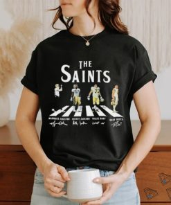 Official The Saints Abbey Road Marques Colston Rickey Jackson Willie Roaf And drew Brees Signatures Shirt