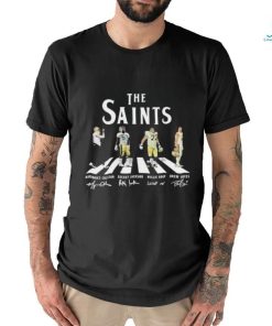Official The Saints Abbey Road Marques Colston Rickey Jackson Willie Roaf And drew Brees Signatures Shirt