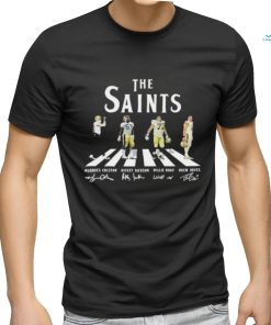 Official The Saints Abbey Road Marques Colston Rickey Jackson Willie Roaf And drew Brees Signatures Shirt
