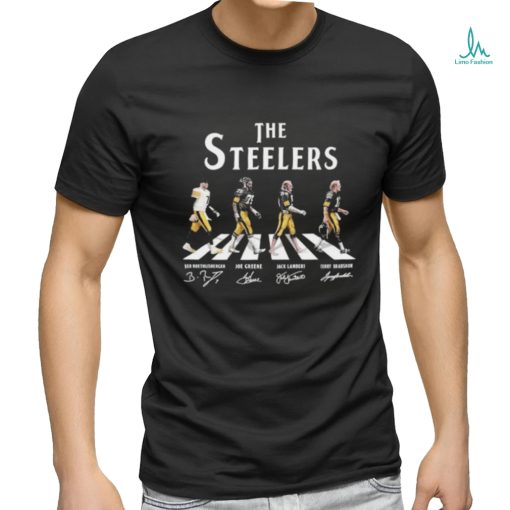 Official The Steelers Abbey Road Roethlisberger Joe Greene Jack Lambert And Terry Bradshaw Signatures Shirt