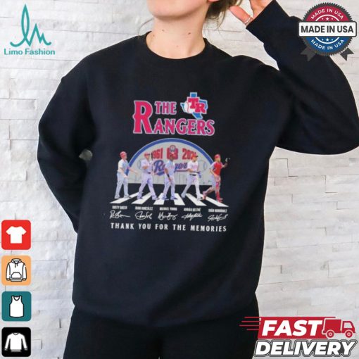 Official The Texas Rangers Abbey Road 63th Anniversary 1961 2024 Thank You For The Memories Signatures Shirt