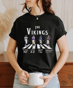 Official The Vikings Abbey Road Cris Carter Alan Page Randy Moss and Fran Tarkenton Signatures Shirt