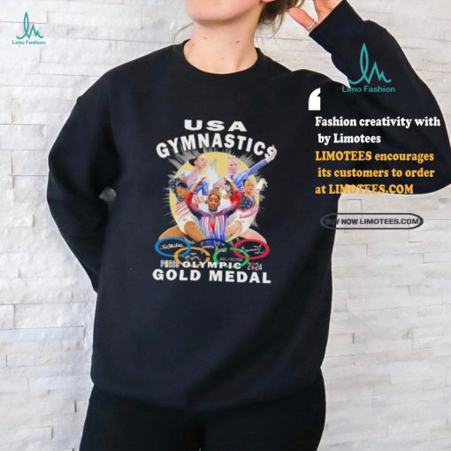 Official USA Gymnastics Gold Medal Paris Olympic 2024 Signatures Shirt