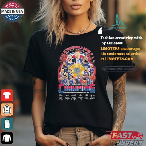 Official USA National Basketball Team 2024 Olympic Champions 5 Times In A Row T Shirt