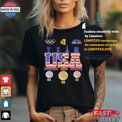 Official USA Team 2024 Olympic Paris Champions 40 Gold Medals First Place T Shirt