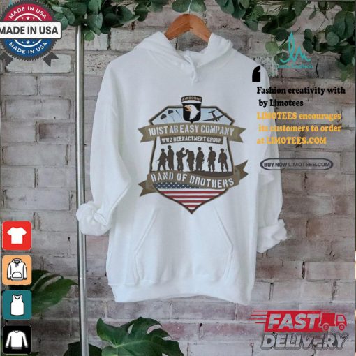 Official Usa 101st ab easy company ww2 reenactment group band of brothers logo T shirt