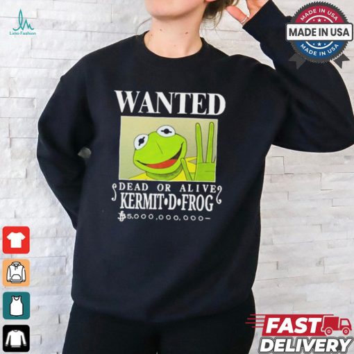 Official Wanted Dead Or Alive Kermit D. Frog New t shirt